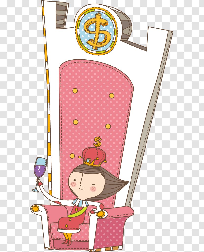 Cartoon Illustration - Queen Regnant - Royal Pink Transparent PNG