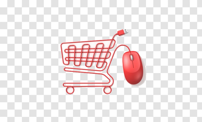 Online Shopping E-commerce Sales - Service - Red Mouse Cart Transparent PNG
