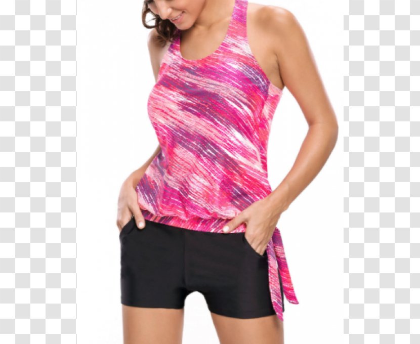 Tankini Sleeveless Shirt One-piece Swimsuit - Cartoon - Woman Transparent PNG