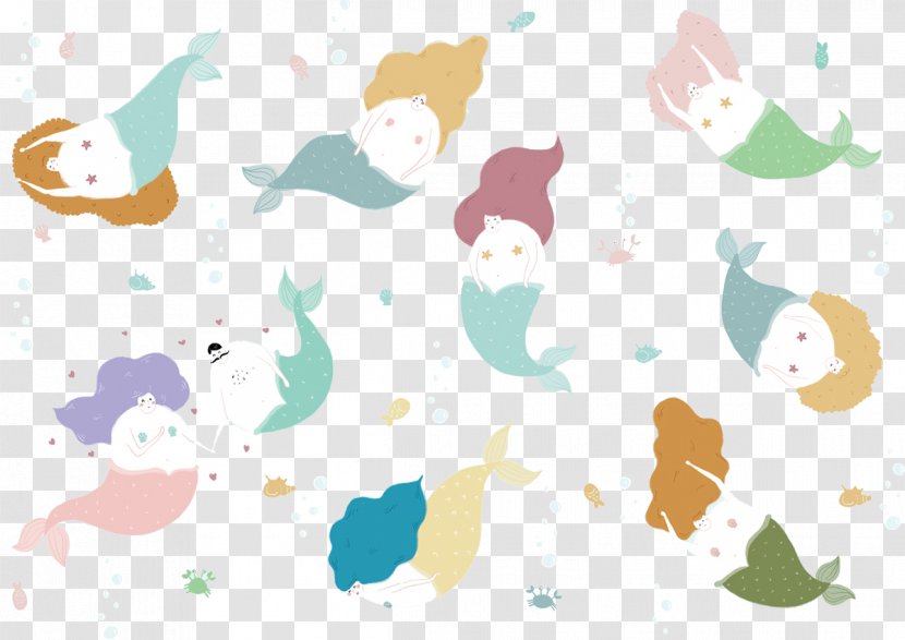 Mermaid Wallpaper - Thumbnail - Fat Background Pattern Transparent PNG