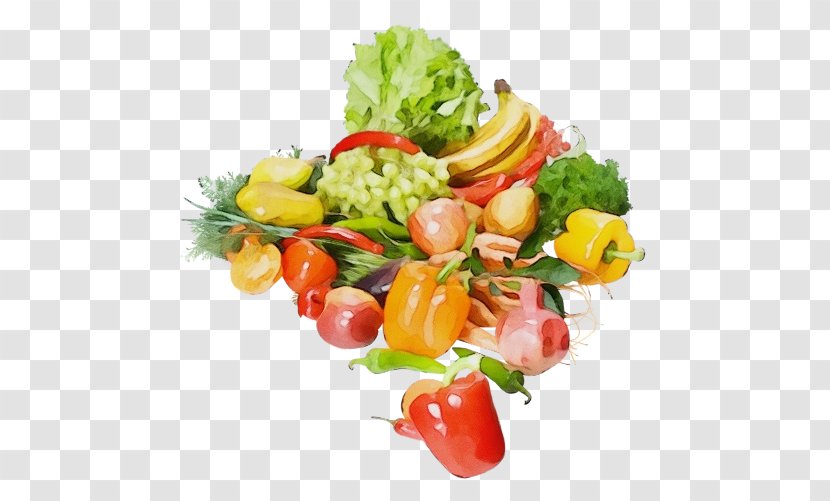 Watercolor Garden - Garnish - Lettuce Tomato Transparent PNG