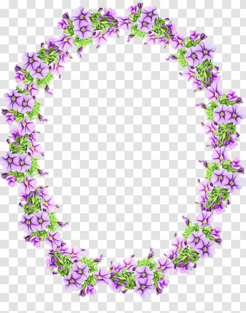 Purple Watercolor Flower - Plant - Oval Transparent PNG