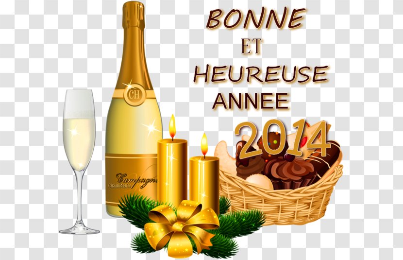 Christmas Graphics Champagne Day New Year - Watercolor - Bonne Annee 2014 Transparent PNG