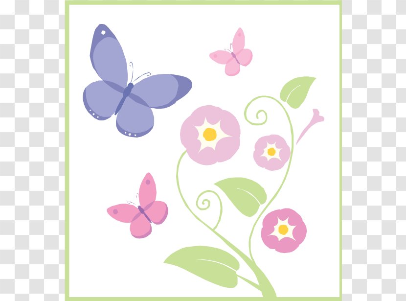 Butterfly Flower Clip Art - Lilac - Endometriosis Cliparts Transparent PNG