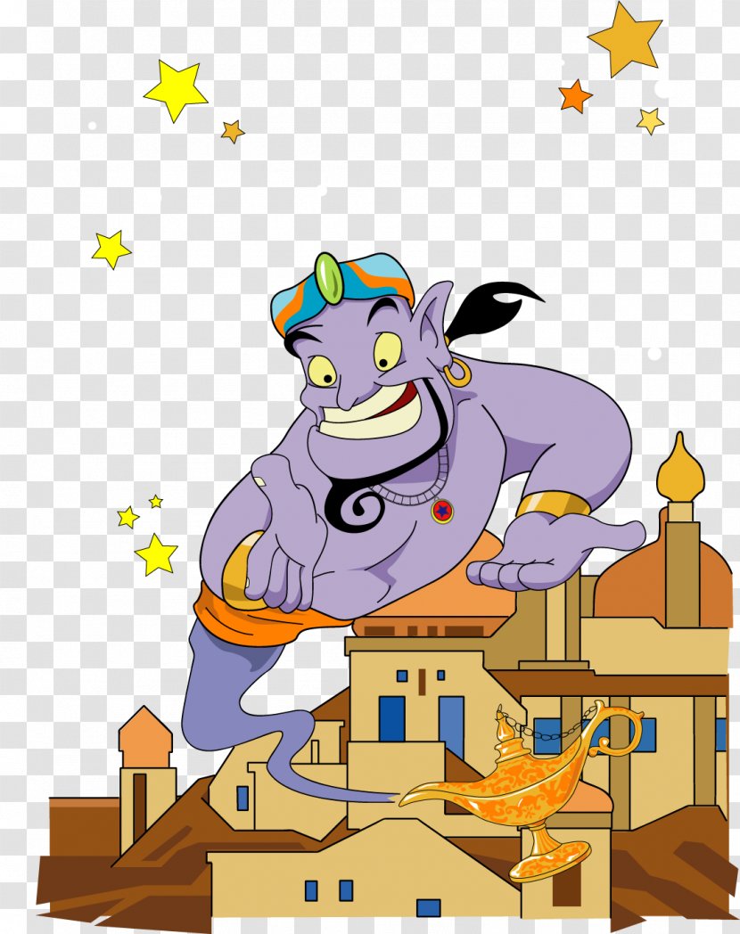 Aladdin Euclidean Vector Illustration - Material - Painted And The Magic Lamp Transparent PNG