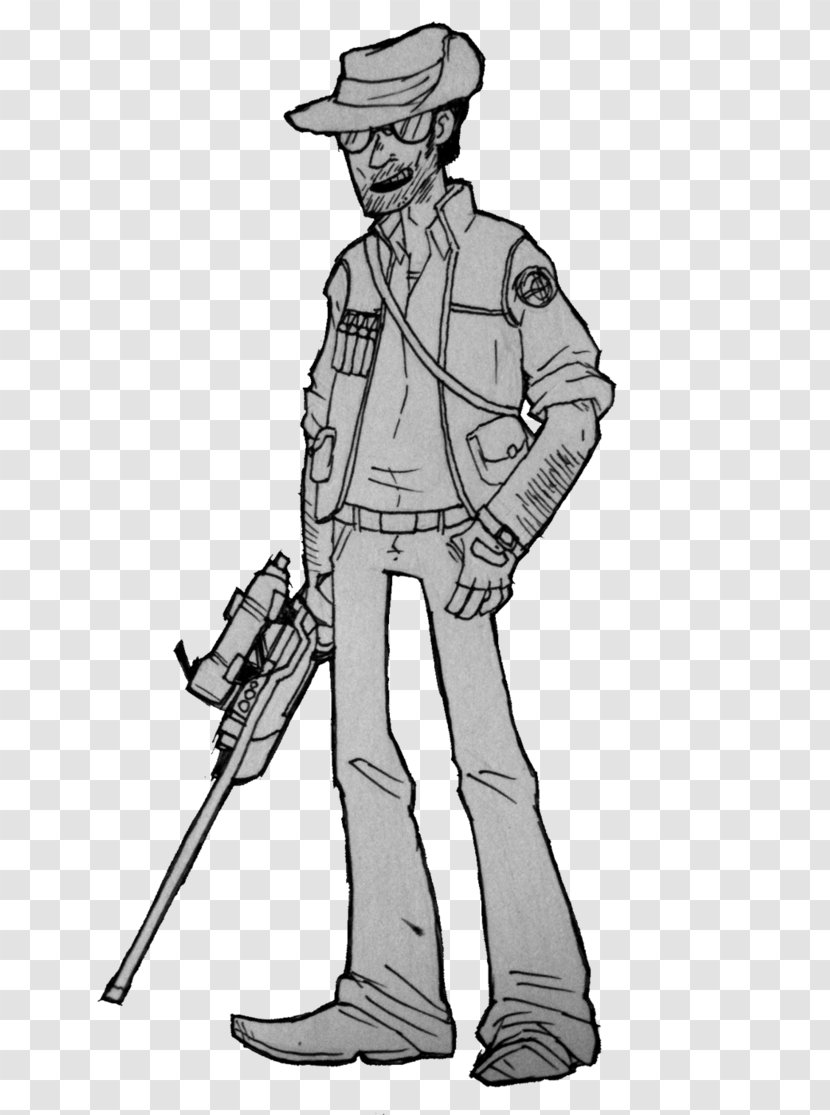 Drawing Borderlands Art - Human - Sniper Transparent PNG