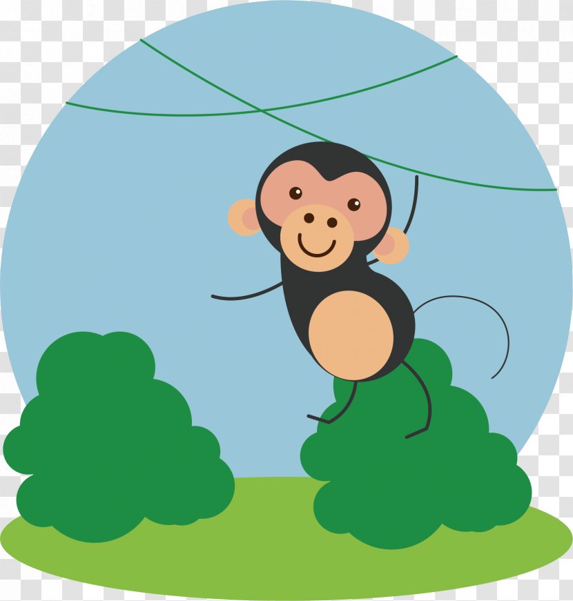 Cartoon Drawing Illustration - Monkey - Vector Transparent PNG