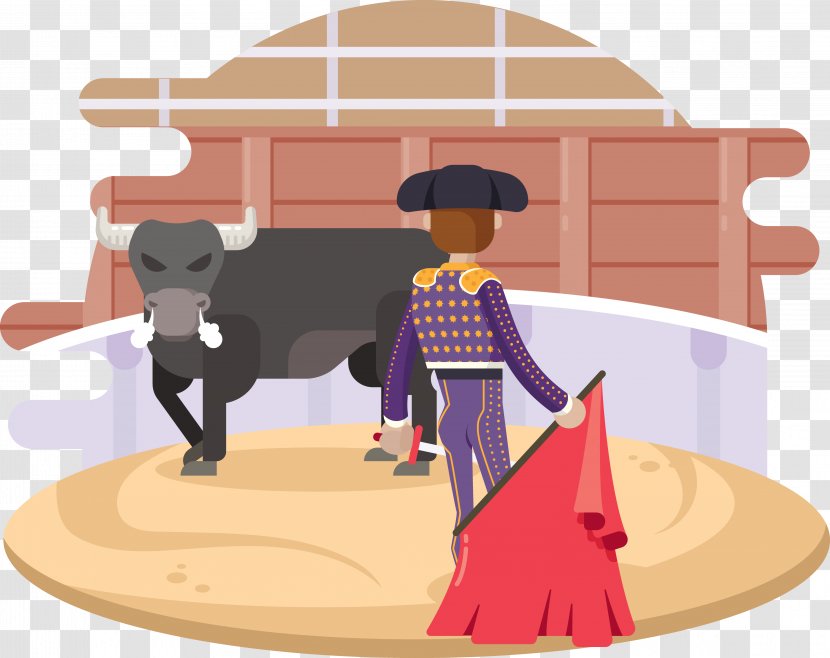 Cattle Spanish-style Bullfighting Illustration - Bullfighter - Computer Warrior Transparent PNG