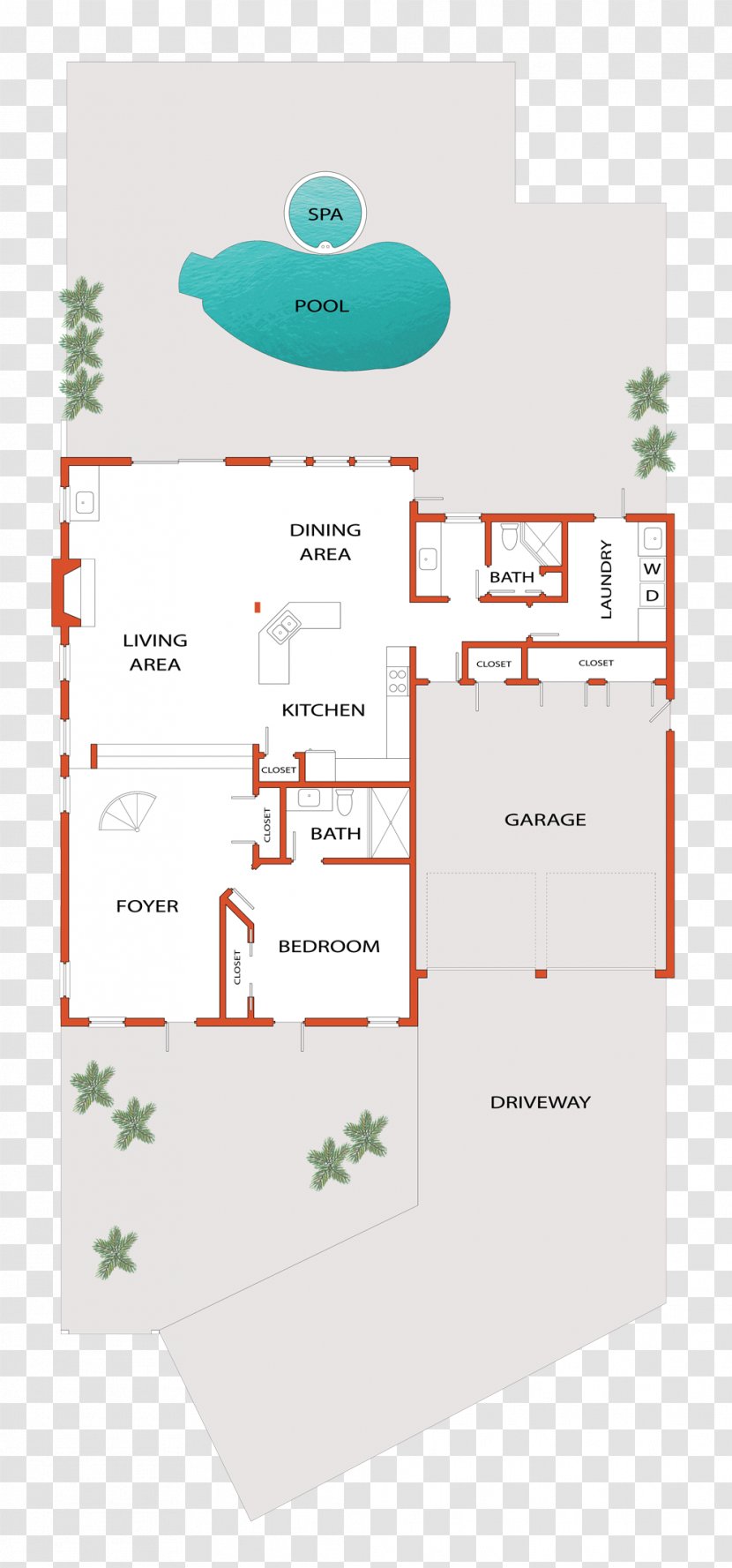 Courtyard House Floor Plan Log Cabin - Diagram - 1st Transparent PNG