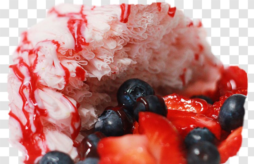 Ice Cream Matcha Frozen Yogurt Strawberry Baobing - Dessert Transparent PNG