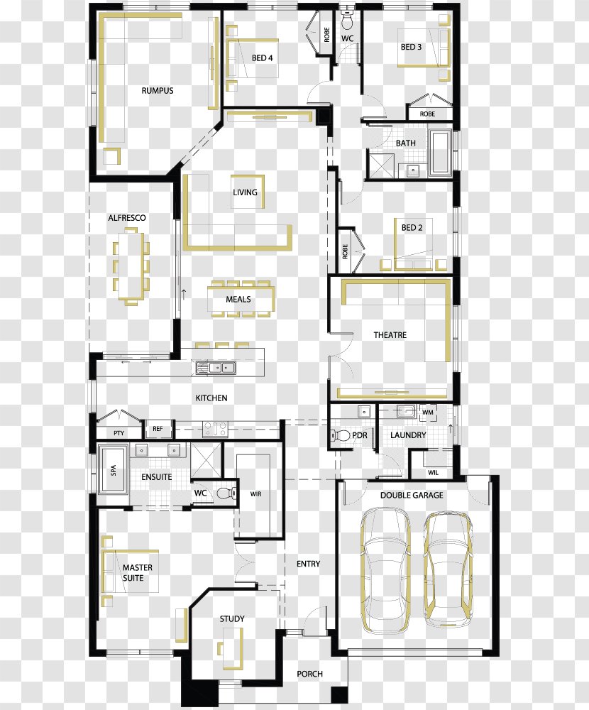 Floor Plan House Drawing - Cottage Transparent PNG
