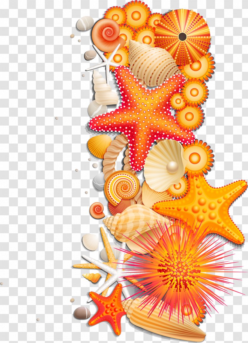 Ocean Wind Wave Sea Cartoon - Creative Yellow Starfish Transparent PNG