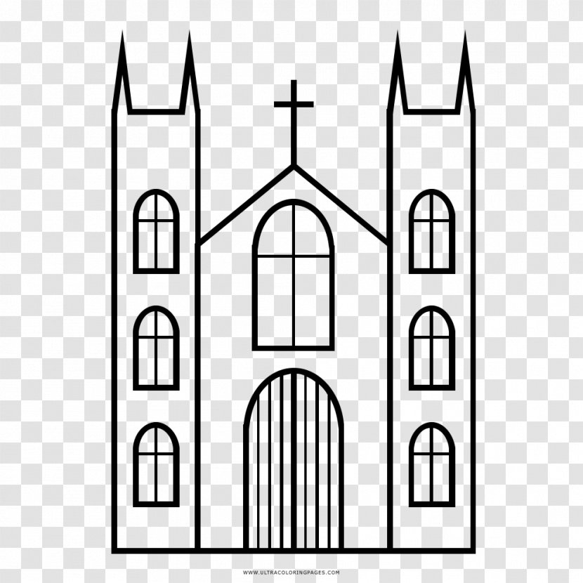 Line Art Drawing Cathedral Coloring Book - Monochrome Photography Transparent PNG