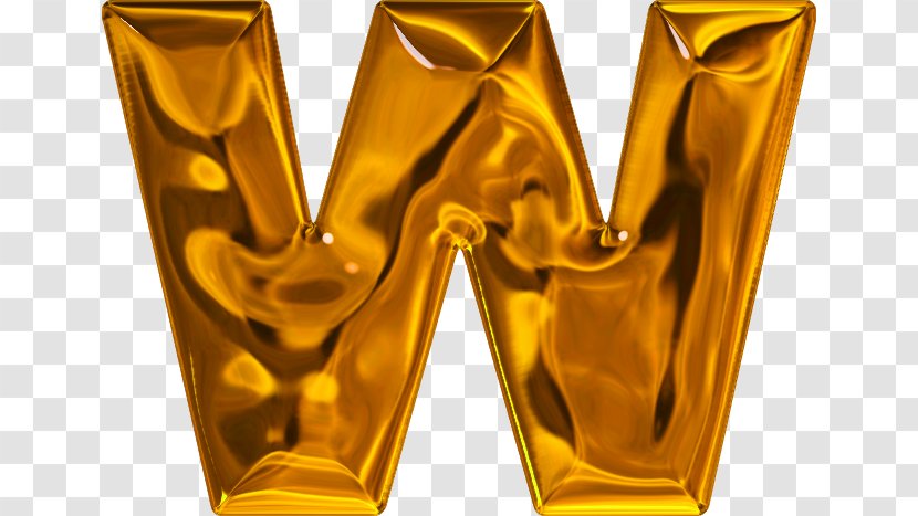 Gold Letter Alphabet W I - Map Transparent PNG