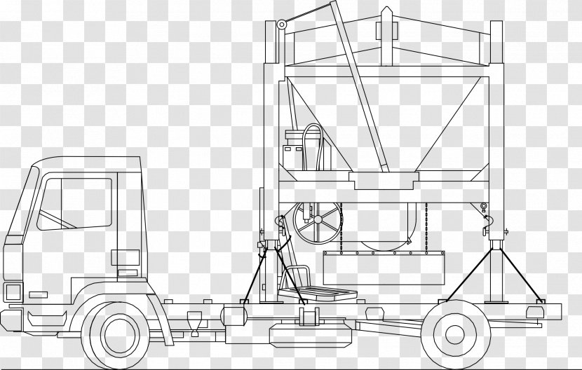 Flatbed Truck Transport Semi-trailer Cement Mixers - Artwork Transparent PNG