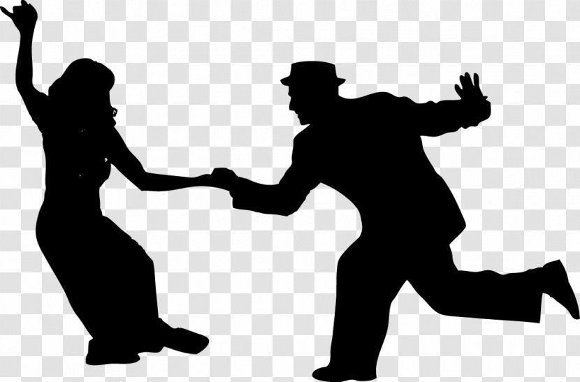 Lindy Hop Swing Ballroom Dance Silhouette - Dancing Transparent PNG