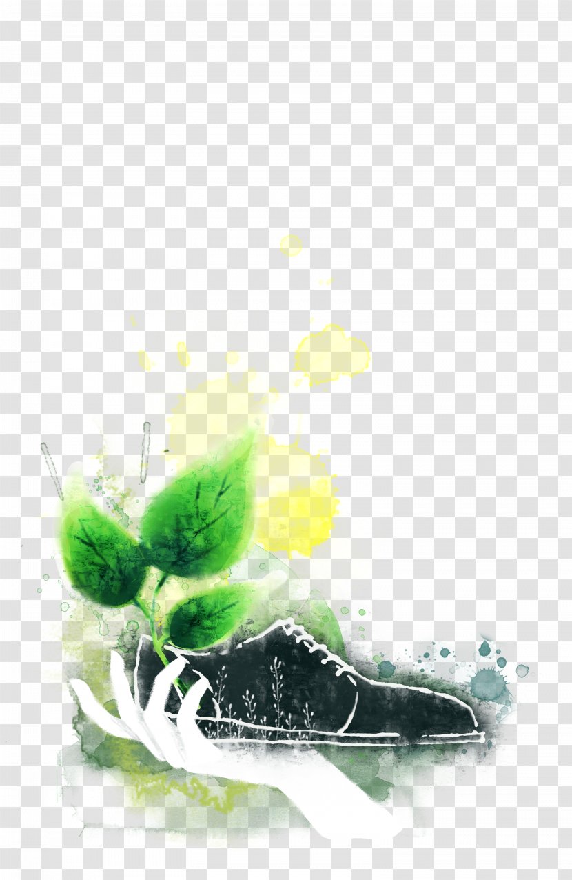 Shoe Leather - Painting - Hand-painted Watercolor Mall Running Shoes Transparent PNG