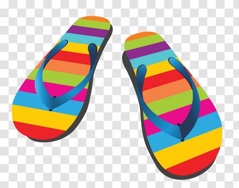 Flip-flops Sandal Shoe - Rainbow - Vector Sandals Transparent PNG