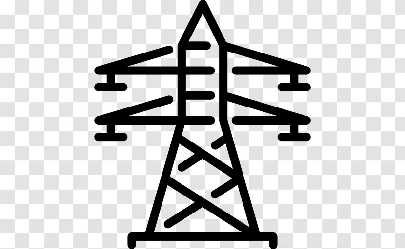 Electricity Electric Power Transmission Tower - Black And White - Energy Transparent PNG