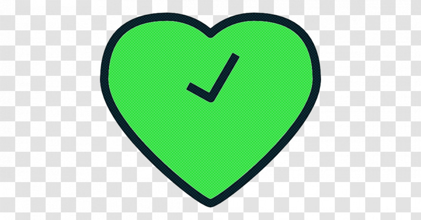 Green Heart Line Symbol Clock Transparent PNG