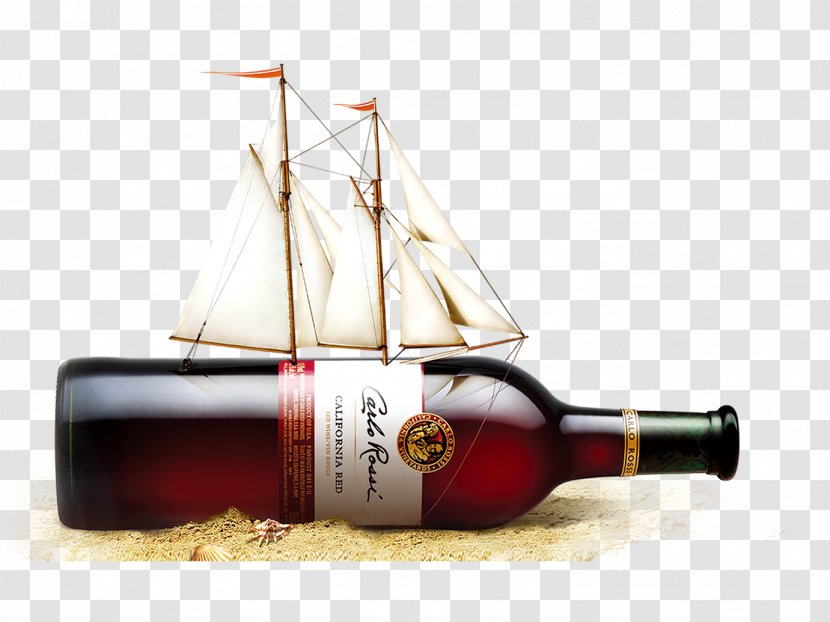 Red Wine Advertising Lays - Alcoholic Beverage - Decorative Pattern Design Sailboat Transparent PNG