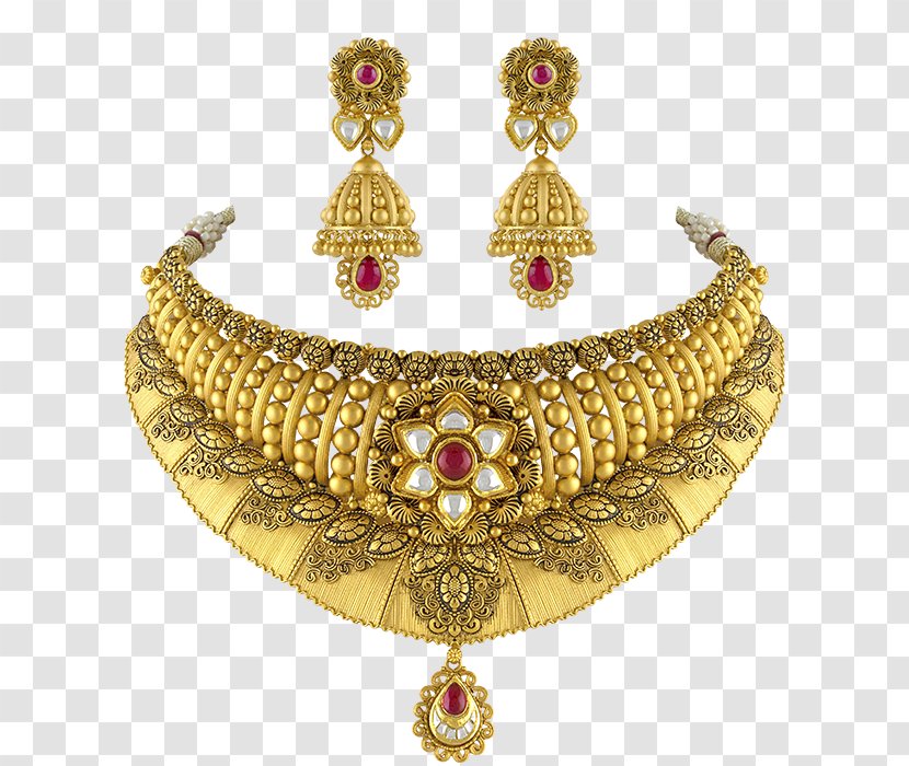 Necklace Jewellery Gold Kundan Kada - Jewelry Design Transparent PNG