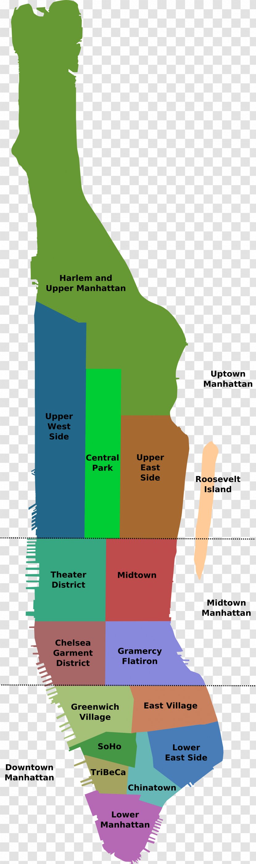 Image Map Manhattan Neighborhood Network District - United States Transparent PNG