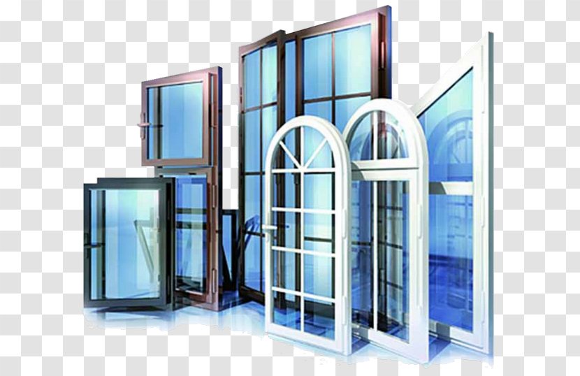 Window Aluminium Glass Door Polyvinyl Chloride - Facade Transparent PNG