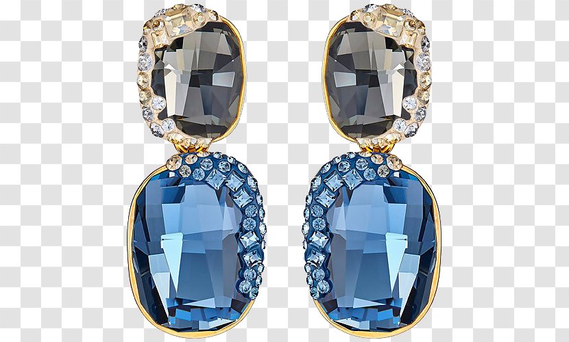 Earring Swarovski AG Jewellery Gemstone - Pandora - Jewelry Earrings Blue Gem Transparent PNG