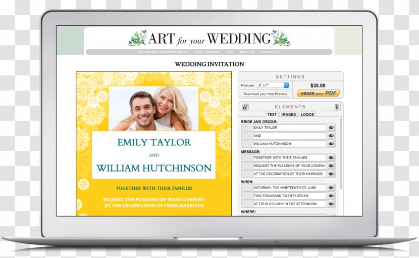Display Advertising Brand Font - Save The Date Wedding Invitation Transparent PNG