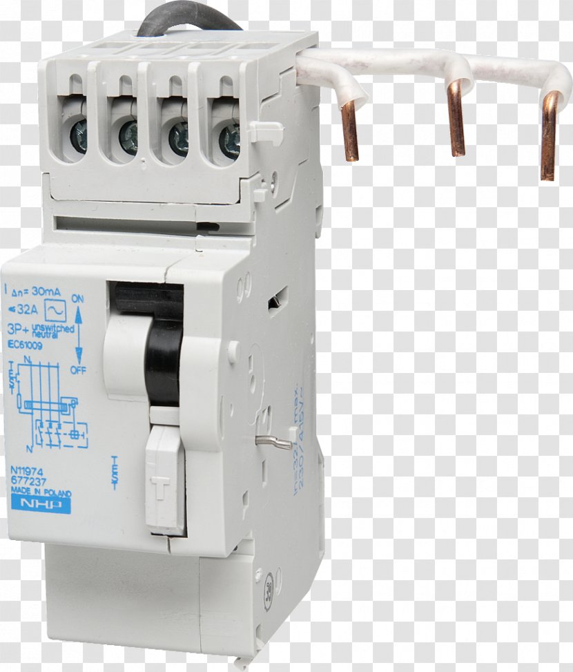 Residual-current Device Aardlekautomaat Wiring Diagram Circuit Breaker Three-phase Electric Power - Earth Leakage Transparent PNG