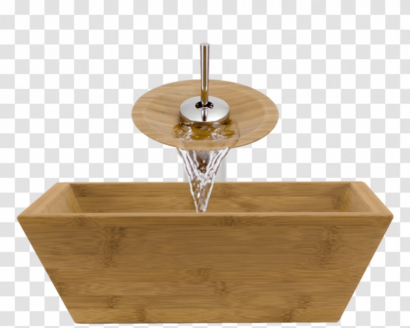 Bowl Sink Tap Bathroom Brushed Metal - Wood - Bamboo Material Transparent PNG
