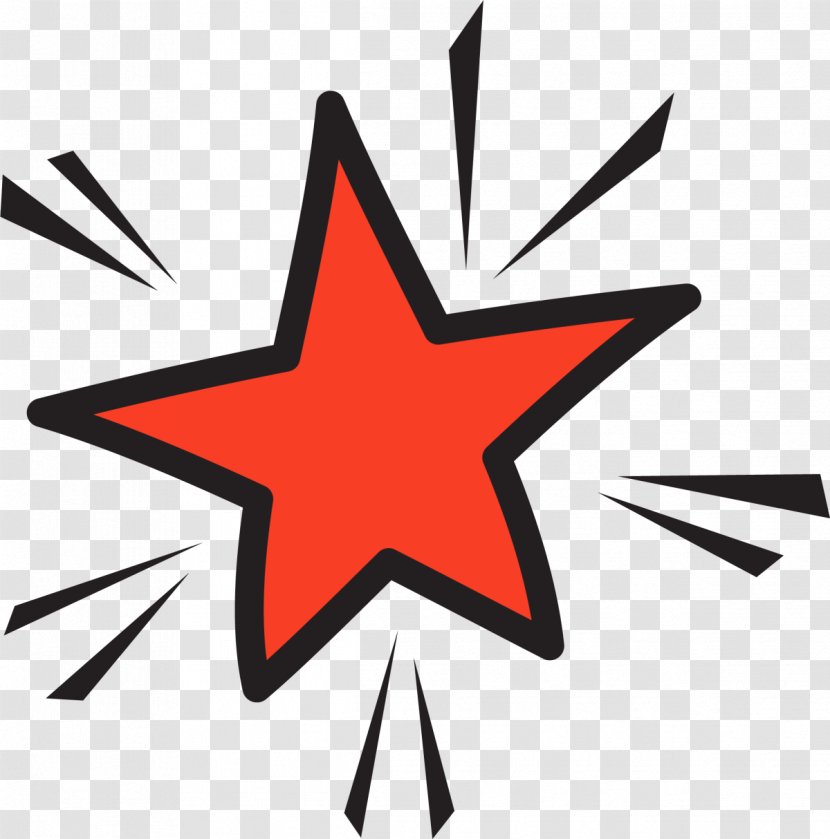 Red Star Back In Time - Pentagram - Hand Painted Transparent PNG