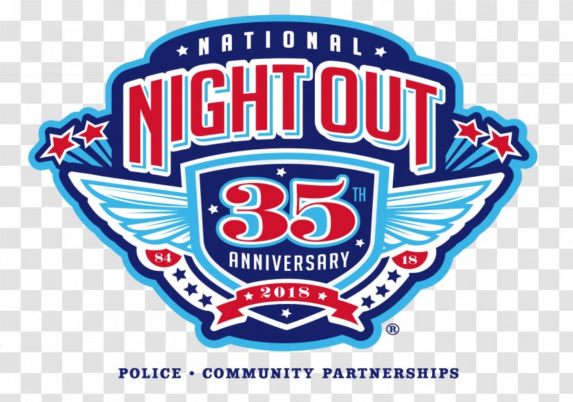 2018 National Night Out Logo Police Clip Art Crime - Signage - Party Transparent PNG