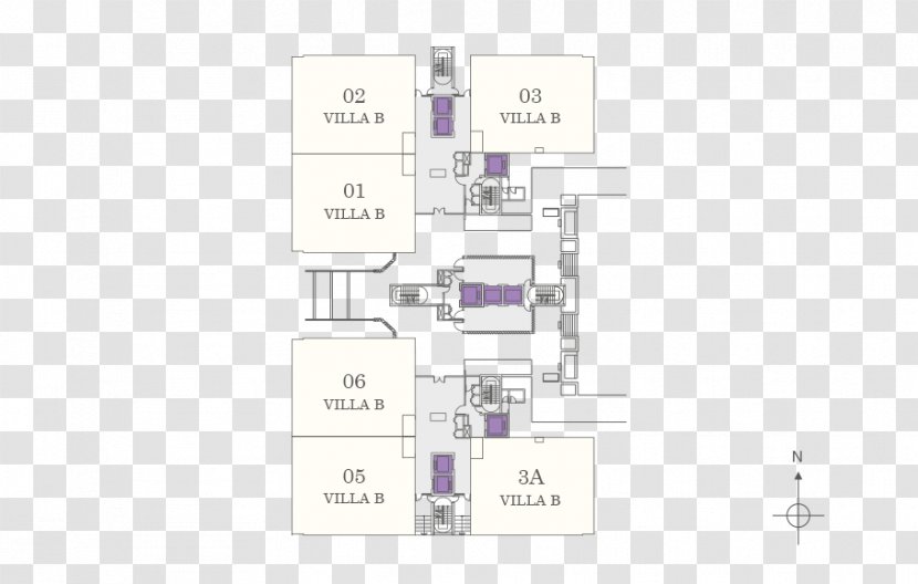 Floor Plan Line - Villa Pavilion Transparent PNG