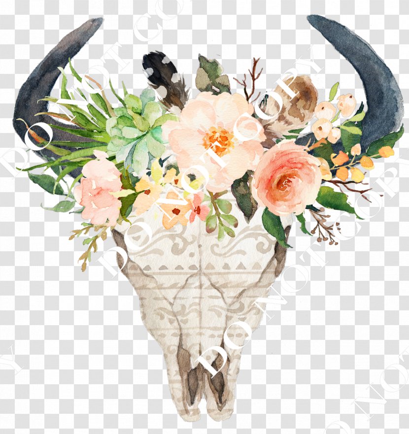 Cattle Skull Bull Decal Flower - Plant - Bohemia F;ower Transparent PNG