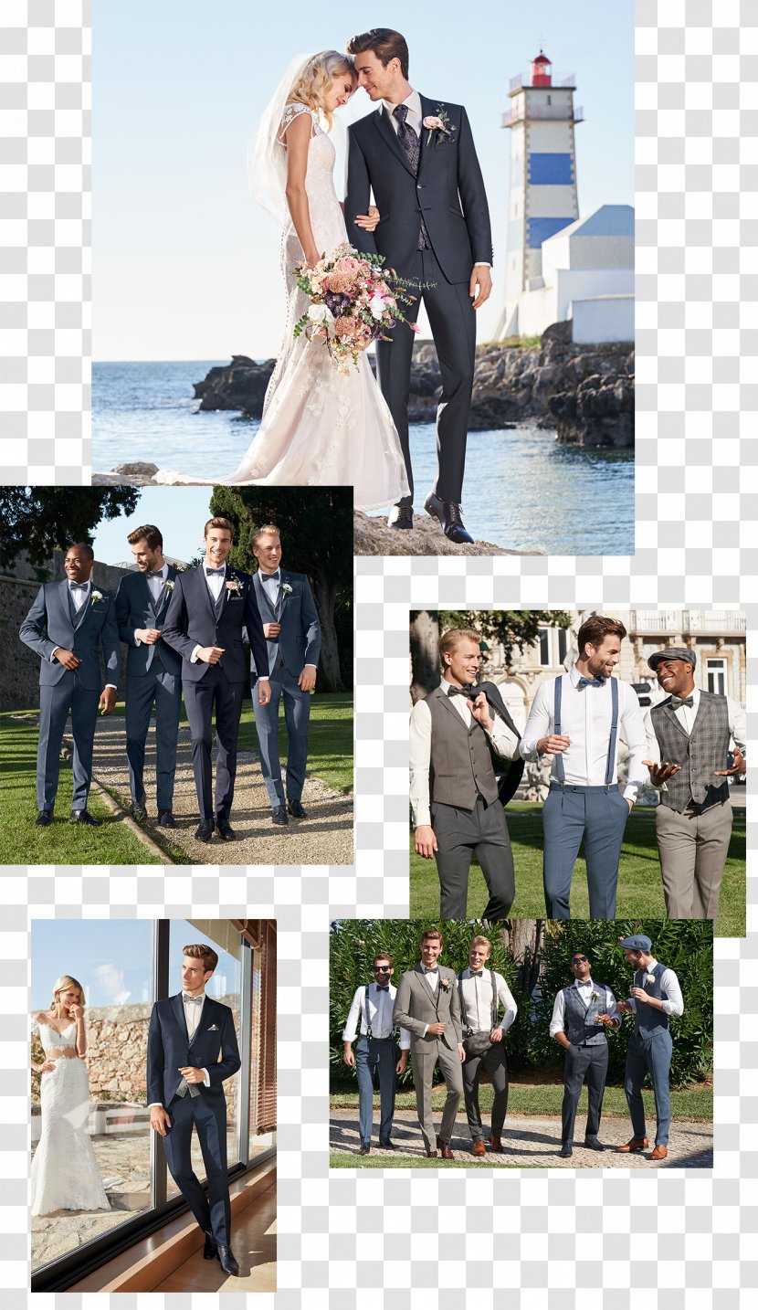 Tuxedo Bridegroom Wedding Dress Suit Clothing - Ascot Tie Transparent PNG