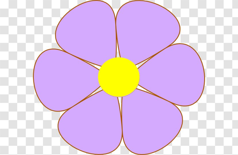 Purple Flower Free Content Clip Art - Yellow - Abuela Cliparts Transparent PNG