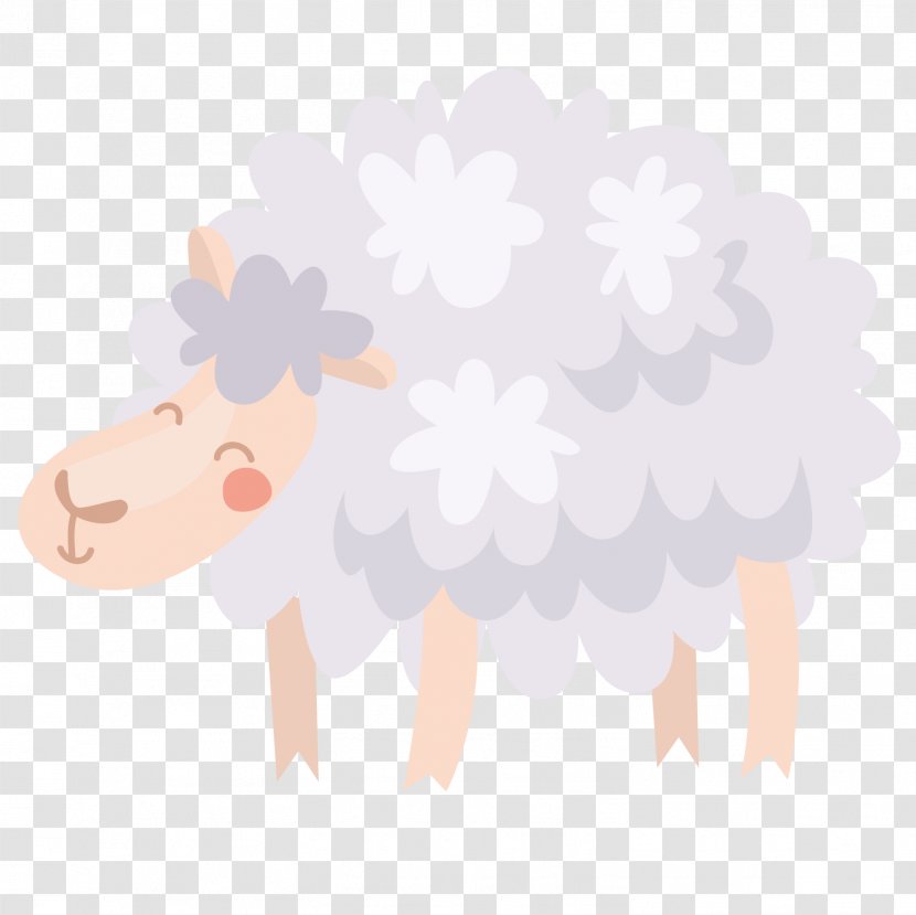 Painted Sheep - Silhouette - Cartoon Vector Transparent PNG