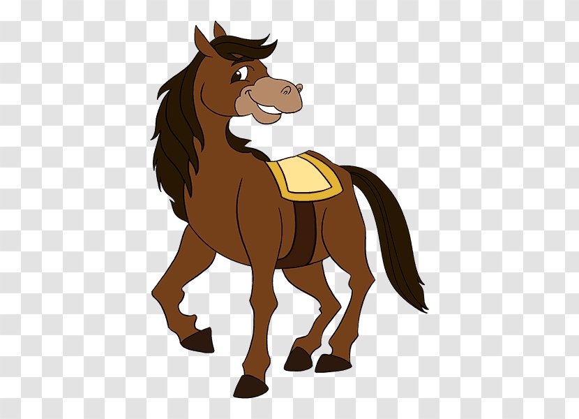 Mustang Clydesdale Horse Drawing Cartoon - Colt - Riding Transparent PNG