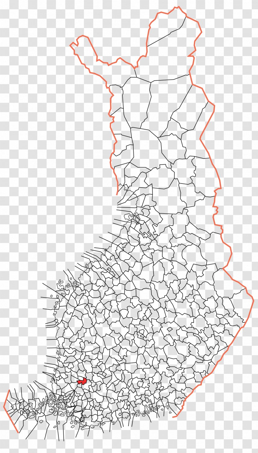 Kaustinen Map Municipality Finnish Language Administrative Division - Line Art Transparent PNG