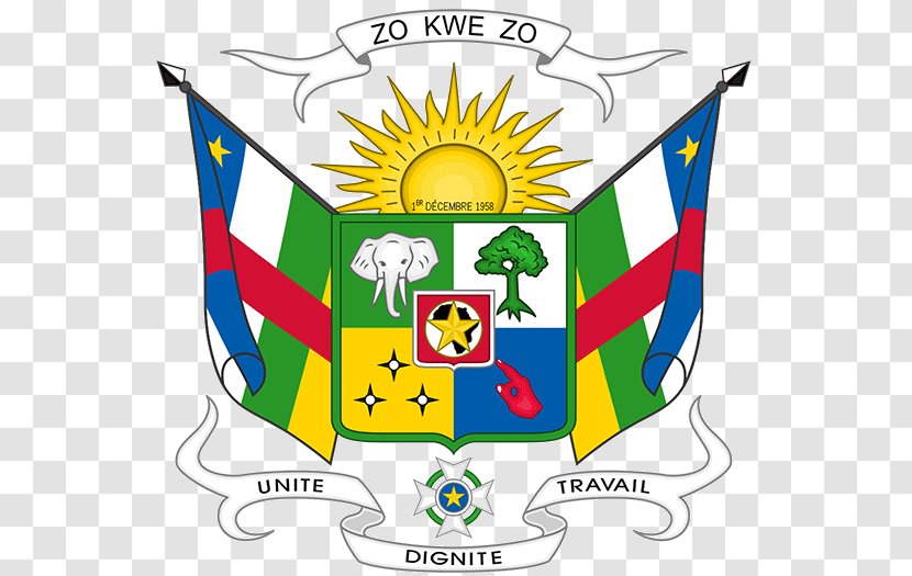 Coat Of Arms The Central African Republic Prefectures Flag Outline - Ball - Orta Afrika Cumhuriyeti Transparent PNG
