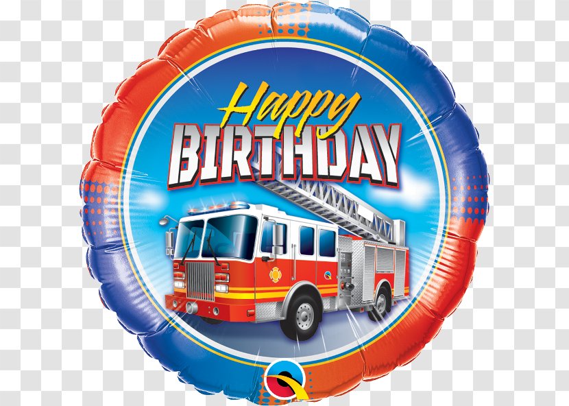 Mylar Balloon Birthday Party Fire Engine - Toy Transparent PNG