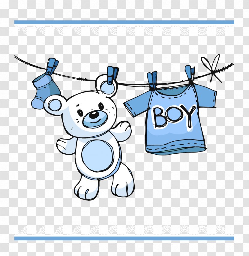 Infant Boy Child Baby Shower - Flower - Vector Clothes Bear Transparent PNG