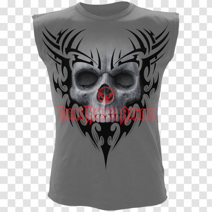 T-shirt Human Skull Symbolism Sleeveless Shirt Top - Watercolor Transparent PNG