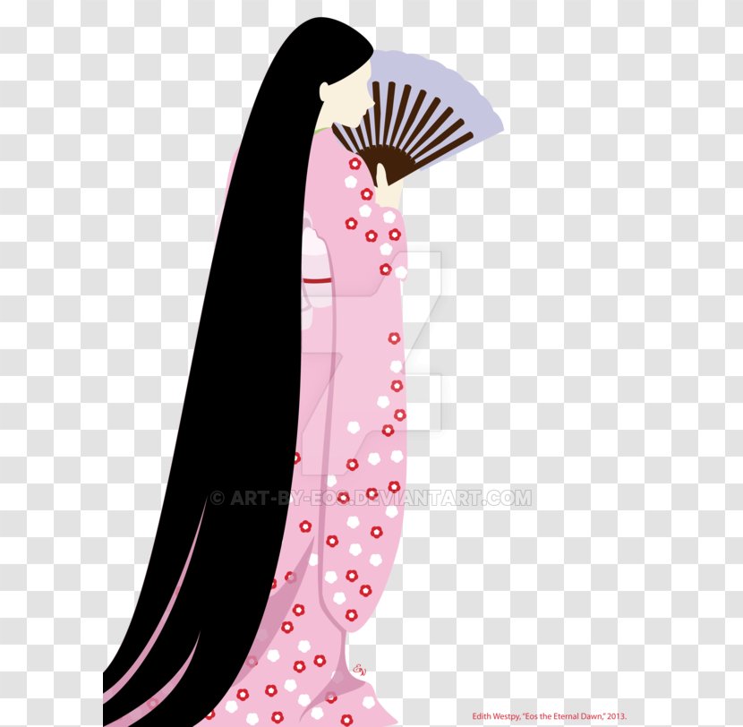 Woman Illustration Design Font Pink M - Plum Blossom Kimono Transparent PNG