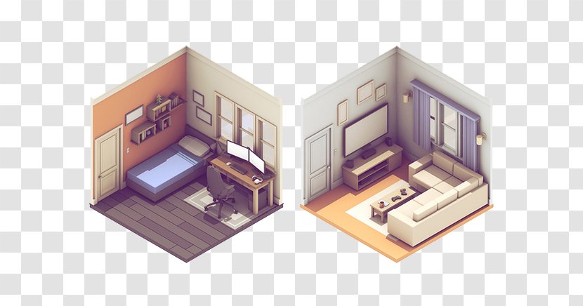 Isometric Projection 3D Computer Graphics Illustration - Rendering - Mini Home Transparent PNG