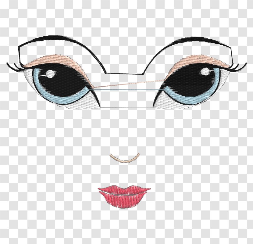 Eyebrow Doll Embroidery Glasses - Silhouette - Eye Transparent PNG