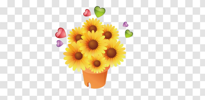 Common Sunflower Avatar Clip Art - Yellow Transparent PNG