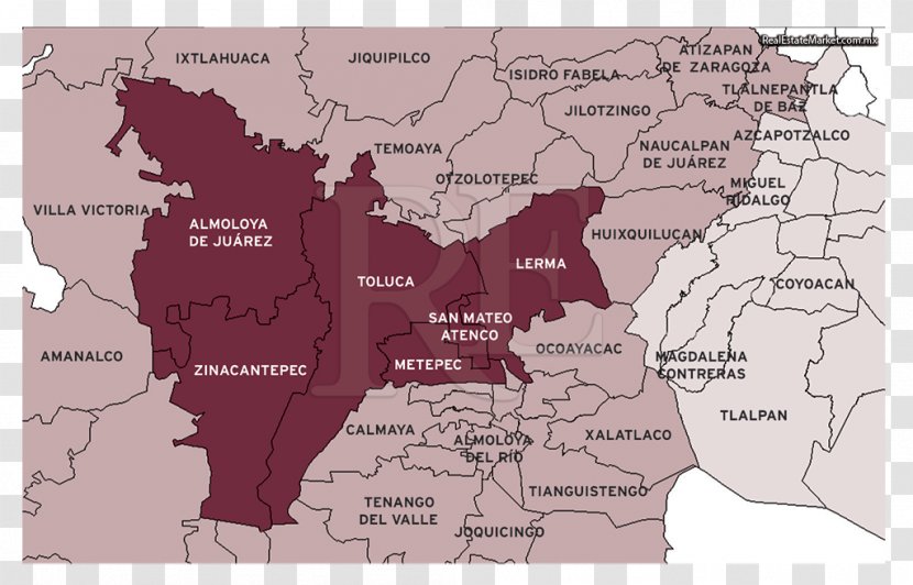 Toluca Map Municipio De Metepec Elevation - Cinco Transparent PNG